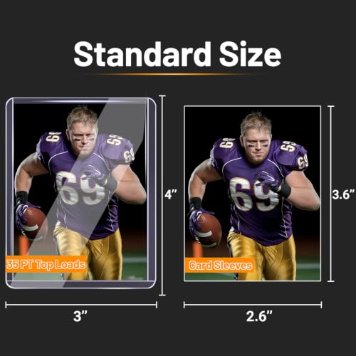 600 Card Sleeves Hard Plastic - 600 35PT Toploads for Cards, 3"X4" Baseball Cards Protectors for Trading TCG Sports Football Collectible Cards - size: 600 TOPLOADERS