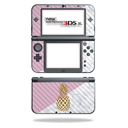 MightySkins Carbon Fiber Skin for Nintendo New 3DS XL (2015) - Pretty Pineapple | Protective, Durable Textured Carbon Fiber Finish | Easy to Apply, Remove, and Change Styles | Made in The USA - color: Pretty Pineapple