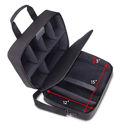 USA Gear Board Game Bag Fits Catan, Cards Against Humanity, Monopoly, Battleship, Sequence, Ticket to Ride & more - Board Game Storage Bag with Customizable Interior, Padded Shoulder Strap (Black) - color: Black