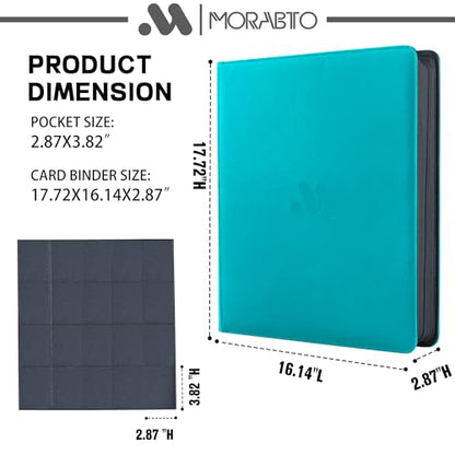 Card Binder 20 Pocket,Trading Card Binder Holds up to 2000 Cards with 50 Sleeves,Zipper Card Holder Album Compatible with TCG Card/Game Cards/Sports Card - color: Turquoise, size: 20 Pocket 2000