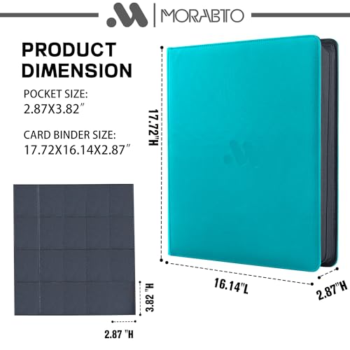 Card Binder 20 Pocket,Trading Card Binder Holds up to 2000 Cards with 50 Sleeves,Zipper Card Holder Album Compatible with TCG Card/Game Cards/Sports Card - color: Turquoise, size: 20 Pocket 2000