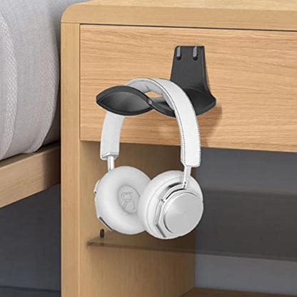 2-Pack Never Fall Headphone Hook Hanger Wall Mount Headset Holder | Stand fixted with screws for airpods max sennheiser sony bose beats akg - color: Black L(2 Pack)