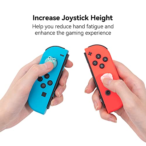 GeekShare Cute Animal Theme Silicone Joycon Thumb Grip Caps,Compatible with Nintendo Switch/OLED/Switch Lite,4PCS - Frog & Axolotl - color: Frog & Axolotl