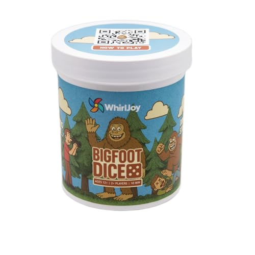 WhirlJoy Bigfoot Dice, Family Dice Game, Wilderness Photography Theme, Ages 12 and Up, 2+ Players