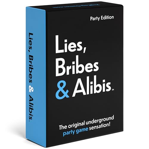 Lies, Bribes & Alibis - A Fun Adult Party Card Game for Date Nights, College Bashes, Friendly Gatherings and Game Nights - Free Bonus Included (Amazon Exclusive)