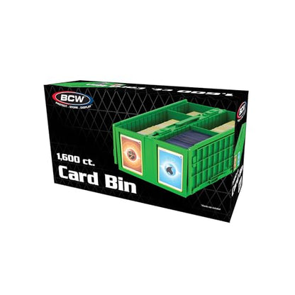 BCW Collectible Card Bin Green | Holds up to 1600 Cards | Plastic Storage Box for Pokémon, MTG & Sports Cards - 6 Pack - size: 6 Pack