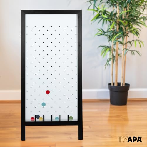 Ilyapa Prize Drop Board, 28x57 in - Penny Drop Game, Whiteboard Sign | Wooden A-Frame Whiteboard Sign, Includes 20 Coin Drop Discs & Eraser - For Trade Shows & Events - color: White, size: 28x57