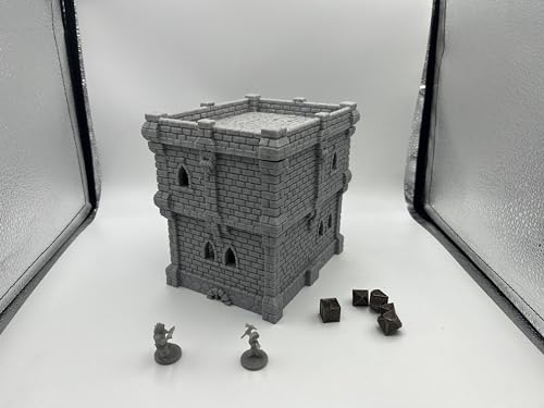 Medieval Castle Tabletop Terrain Set for 18mm & 28mm Miniatures – Paintable Wargame & Diorama Building Kit (2 Floors) - size: 2 Floors