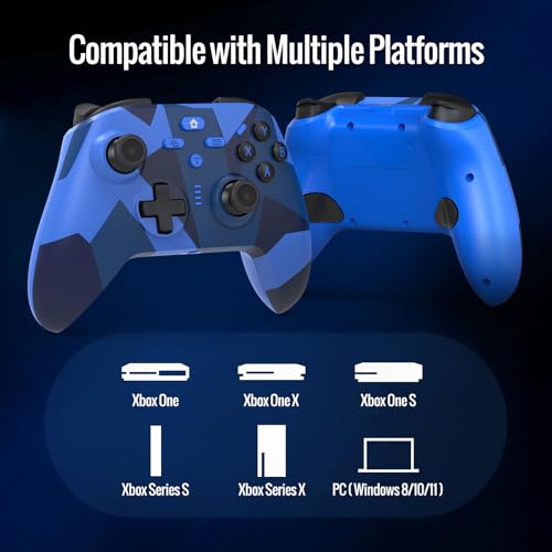 BETMI Wireless Controller Compatible with Xbox|PC, Built-in Audio Jack | Built-in Audio Jack/Macro/Turbo/Hall Effect Joysticks/2.4GHz Dongle, Compatible with Xbox One, Series X/S (Blue/Black)