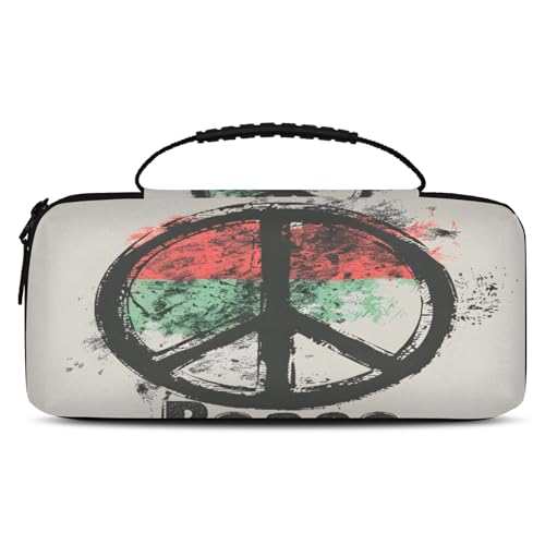 Adornori Peace Sign Carry Case Compatible with Nintendo Switch 2, with 20 Games Cartridges, Peace Symbol Portable Travel Carrying Case Pouch for Accessories & Games - color: Multicolor 14