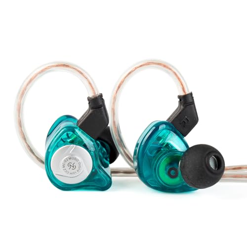 HiFi IEM for Gaming, CCZ MC02 in Ear Monitors, Clear Crystal Sound Gaming Earbuds, 10mm 1DD Wired Headphones with Patented IEMS Ear Tips for Computer Laptop School Students (Clear Cyan, With Mic) - color: Clear Cyan, size: With Mic, style: With Mic