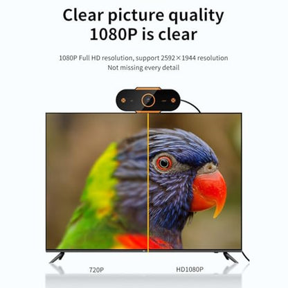 1080p HD Streaming Webcam with Microphone, USB PC Camera for Gaming & Desktop, 110° Wide Angle, Fast Auto Focus, Ideal for Video Calls & Live Streaming