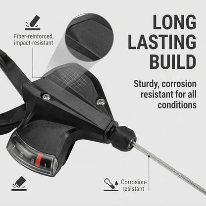 SL-M315-7 Speed Bike Shifter, 7 Speed Right Thumb Gear Shifter | Bicycle Shift Lever MTB Mountain Bike Shifter Trigger Shifter Commuter Folding Hybrid Bike Gear Shifter - color: SL-M315-7R