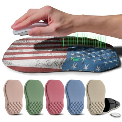 Ergonomic Raised Mouse Pad Wrist Support with Bilateral Slope Memory Foam Mousepad for Wrist Rest and Carpal Tunnel Pain Relief 11.8x7.9〃National Flag - color: National Flag