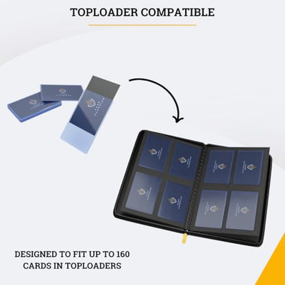 Card Guardian - Toploader 4 Pocket Premium Binder with Zipper for 160 Cards - Side Loaded Pockets - Compatible with Sports and Trading Cards TCG (Pink) - color: Pink