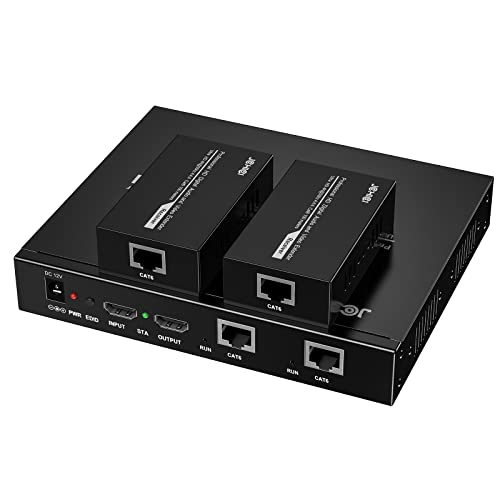HDMI Extender Splitter 1 x 2, JCHICI 4K@30Hz 100M(328fts) HDMI Splitter with Loopout and EDID Copy Function, Lossless Transmission and Zero Latency, Support 3D - size: HDMI Extender Splitter 1 x 2