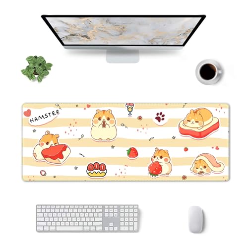 Cute Hamster Mouse Pad XL Large Mousepad Non Slip Rubber Base Desk Mat for Laptop Computer Gaming 31.5" X 12" - color: Cute Hamster