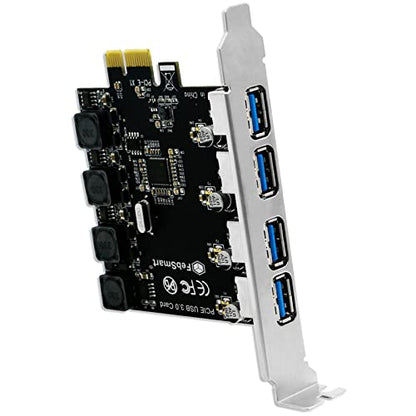 4 Ports Superspeed 5Gbps USB 3.0 PCI Express Expansion Card for Windows 11, 10, 8.x, 7, Vista, XP Desktop PCs, Built in Self-Powered Technology, No Need Additional Power Supply (FS-U4-Pro) - style: FS-U4-Pro