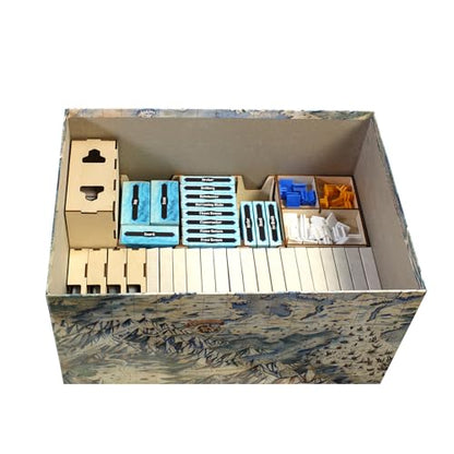 The Broken Token Frosthaven Compatible Game Organizer with Monster Tuck Boxes - Wood Storage Box with Multiple Trays for Cards, Tokens & More - Wooden Game Organizer