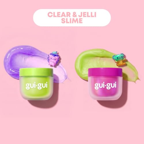 GUI GUI Fruity Glow Bundle Pack Slime Kit, Clear & Jelli Scented Slimes | DIY slime kit, slime play with clear pulls, jelli pops, plus a collectible figurine, birthday gifts for girls 6+ - style: Clear & Jelli