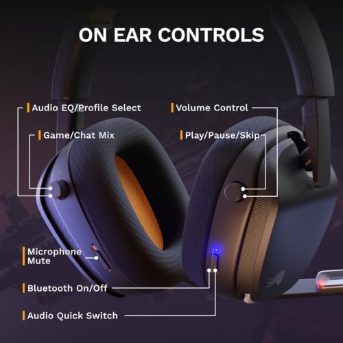 GLORIOUS GHS Wireless InfinitePlay - 2.4GHz & Bluetooth Wireless Gaming Headset for PC, PS5, PS4, Switch - Swappable 85Hr Batteries, Custom Tuned Drivers, Detachable Noise Cancelling Mic - Black - color: Black Wireless