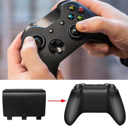 4 Pack One Controller Battery Back Cover for Xbox One, One S, One X Controller [NOT for Xbox SeriesS/X],Replacement Battery Back Shell Covers Compatible with Xbox One/One S/One X Controllers (Black) - color: Black