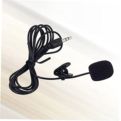 NUOBESTY Portable Mini Clip Microphone Plug for Phone Computer Tablet Voice Capture Lavalier Mic for Speech Interview Recording Black
