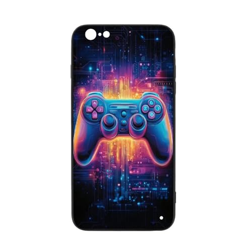 for iPhone 6/6S Case - Game Controller Design, Glass Back + TPU Inner Shell, Extreme Slimness, Bare-Hand Feel, Precise Cutouts, Military-Grade Protection, Cell Phone Cases for Boys Girls - color: game controller-11, size: iPhone 6/6S