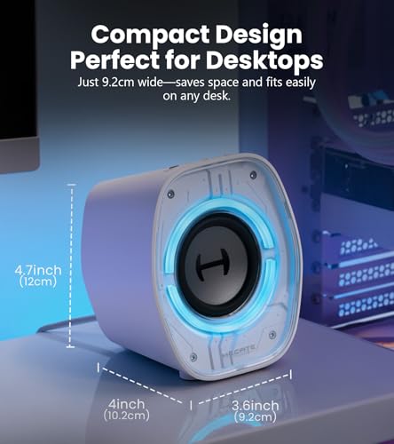 Edifier G1000 II Desktop Computer Speakers for Gaming, 2.5" Full-Range Driver & Enhanced Bass, Bluetooth 5.4 USB-C AUX, 9 Dynamic RGB Lighting Modes for PC - White - color: White