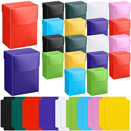 Zhehao 40 Pieces Deck Card Boxes with Dividers Include 20 Trading Card Boxes with 20 Dividers Games Storage Organizer for Trading Games Family Game Party Supplies(Multicolored) - color: Multicolored