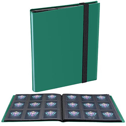 Card Binder, 360 Pockets Upgraded Trading Card Binders, Cards Collection Binder 9 Pocket, Side Loading Yugioh Binder Book Holder for MTG, TCG, Sport, Football, Baseball Collector Cards - Green - color: Green