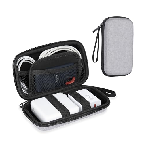 Ginsco Hard Shell Protection Case Electronic Accessories Organizer Pouch for MacBook Air/pro Adapter Chargers Cables Power Bank, for Sandisk Portable SSD Flash Disk SD Card,Compact Travel Tech Case - color: Gray