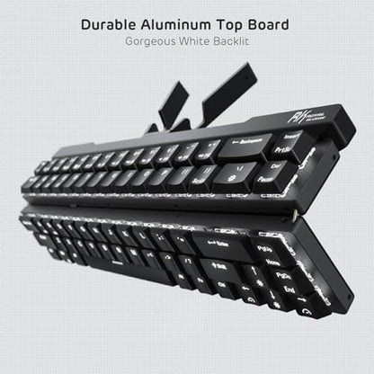 RK ROYAL KLUDGE F68 60% Foldable Low Profile Wireless Mechanical Keyboard | Extremely Portable Wireless Keyboard with Aluminum Body, Built-in Stand Holder, 68 Keys Foldable Compact Keyboard BT5.0 - color: Black