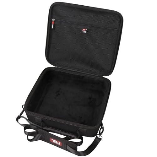 FBLFOBELI Carrying Case for HAPPRUN/HOMPOW/WiMiUS/GooDee Mini Projector | Hard EVA Shell with Handle, Detachable Shoulder Strap, 10.8x10x4.1 Inches, Fits Most Major Mini Projectors, Zipper Pocket