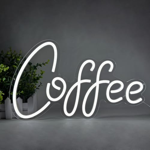 Coffee Neon Sign Led Coffee Sign for Wall Decor, USB Powered Neon Signs for Cafe Bar Wall Decor Cafe Restaurant Shop Window Kitchen - color: Coffee-white