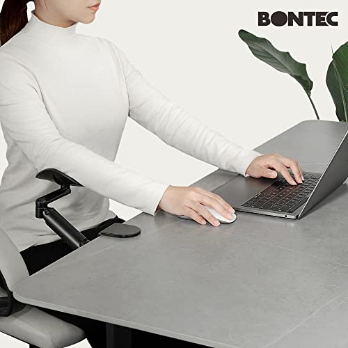 BONTEC Adjustable Arm Rest for Desk, 360° Rotating & Extendable, Aluminum | Ergonomic Elbow Pad, Durable Keyboard and Computer Support, Office or Gaming Accessories, Comfortable During Work Sessions