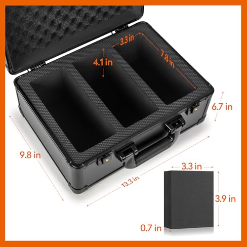 Graded Card Storage Box, Top Loader Trading Card Case for PSA Graded Cards, Sports Slab Hard Card Case Holder for Sports Card/Game Cards/Top Loaders/One Touch - 3 Row - style: 3 Row