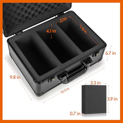 Graded Card Storage Box, Top Loader Trading Card Case for PSA Graded Cards, Sports Slab Hard Card Case Holder for Sports Card/Game Cards/Top Loaders/One Touch - 3 Row - style: 3 Row