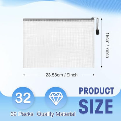 Jetec 32 Pcs Mesh Zipper Bags Bikini Organizer,Grey,9 x 7 Inch - color: Grey, size: 9 x 7 Inch