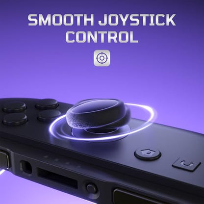 eXtremeRate Replacement 3D Joystick & Thumb Grips & Side Rail Shell Buttons for Nintendo Switch 2 JoyCon, Console Rail Stickers Controller Left Right Analog Stick Thumbsticks Caps for Switch 2 - Black - color: Black