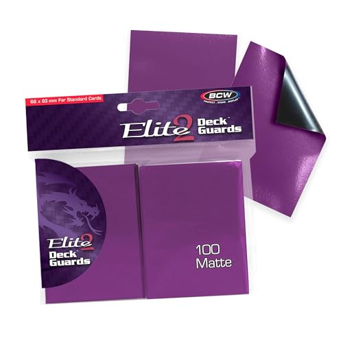 BCW Elite2 Matte Card Sleeves – Mulberry | Anti-Glare Front | Textured Back | Fits Standard 2.5" x 3.5" Cards - 100 Pack - color: Mulberry