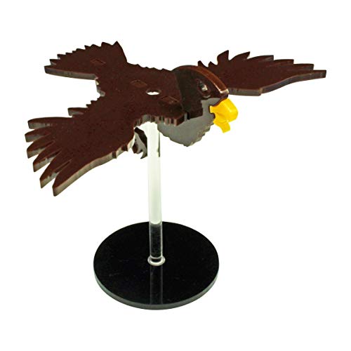 LITKO Hawk Character Mount | Compatible with D&D & Pathfinder | Brown acrylic hawk mount | 50mm round base, clear peg | 30mm platform for hero | Requires glue assembly - style: Hawk