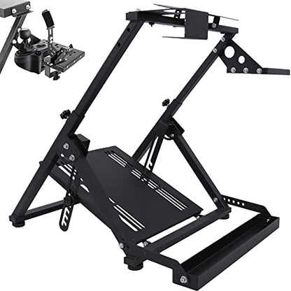 Marada Steering Wheel Stand with Seat Slot Cup Holder Fit for Logitech G923 | G27 G29 G920, for Thrustmaster T248 T300RS, for Moza R5 Adjustable Foldable Racing Stand, without Wheel Pedal Handbrake