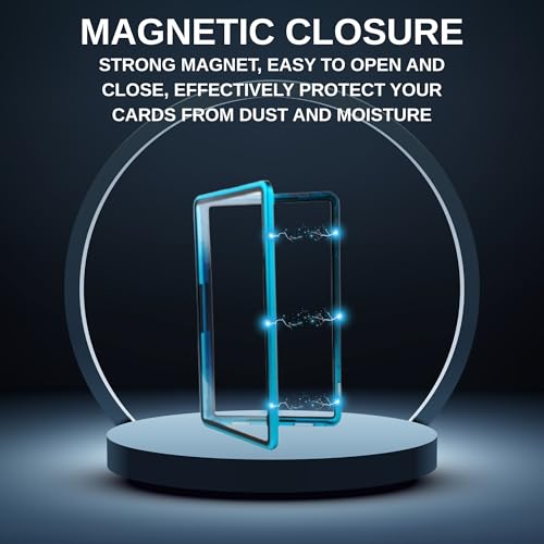 RedCap Magnetic Aluminum PSA Graded Card Holder 35PT Premium PSA Slab Protector Display Case with UV Resistant Glass Fits Standard PSA Graded Sports Trading Cards- Ocean Blue - color: Ocean Blue