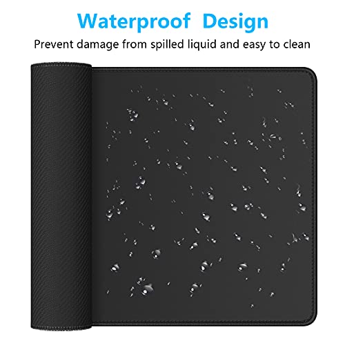 Dapesuom Large Gaming Mouse Pad, Extended Mouse Mat with Stitched Edges, Full Size Keyboard Pad with Non-Slip Base, Big XXL Computer Desk Mats for Gamer, Laptop, Office, 31.5 x 15.7in, Jet Black - color: Jet Black, size: 31.5L x 15.7W inches
