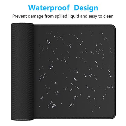 Dapesuom Large Gaming Mouse Pad, Extended Mouse Mat with Stitched Edges, Full Size Keyboard Pad with Non-Slip Base, Big XXL Computer Desk Mats for Gamer, Laptop, Office, 31.5 x 15.7in, Jet Black - color: Jet Black, size: 31.5L x 15.7W inches