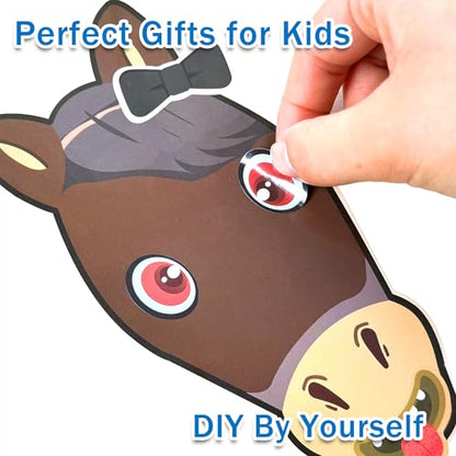 Aowplc 48 Pcs Make A Horse Sticker Sheets Mix and Match for Kids Horse Party Favors Supplies Birthday Gifts Activity Crafts - style: Horses