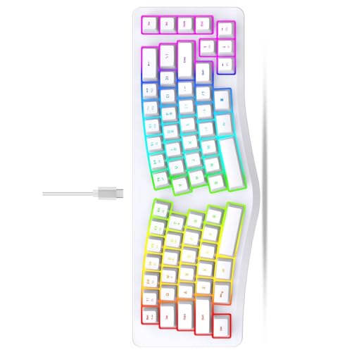 Rgbs Illuminateds Wireds Keyboards with Engraveds ABS Keycaps 25 Rollover Quiet Typing for Computers Ergonomic Gaming Keyboards