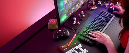 HyperX Eve 1800 – Gaming Keyboard, 1800 Form Factor,10 Zone Customizable RGB Lighting, Built-in Media Buttons, Membrane Switches, – Black - size: Compact