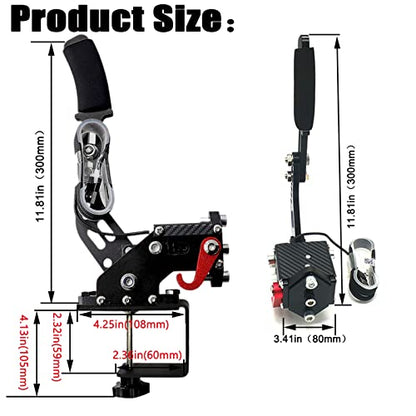 Obokidly Upgrade 2-in-1 USB Handbrake Support G29 Compatible with PS4/PS5 + PC for Simracing Game Sim Rig with Clamp (Black) - color: Black